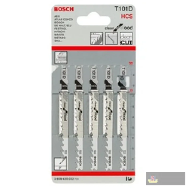 Bosch T 101 B Clean For Wood (5pcs) Jig Saw Blades