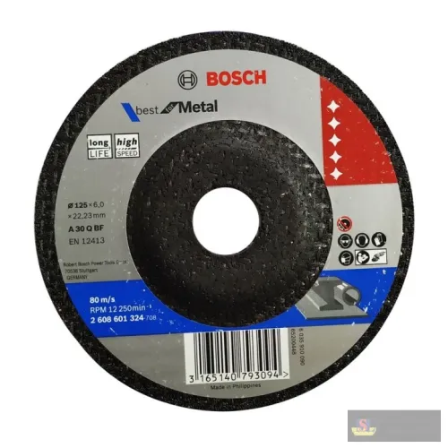 Bosch Expert For Grinding Disc With Depressed Centre, 125 Mm, 22,23 Mm, 6,0 Mm