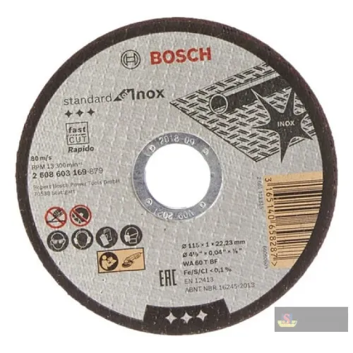 Bosch Expert INOX Straight Cutting Disc, 115 Mm, 22.23 Mm, 1,0 Mm