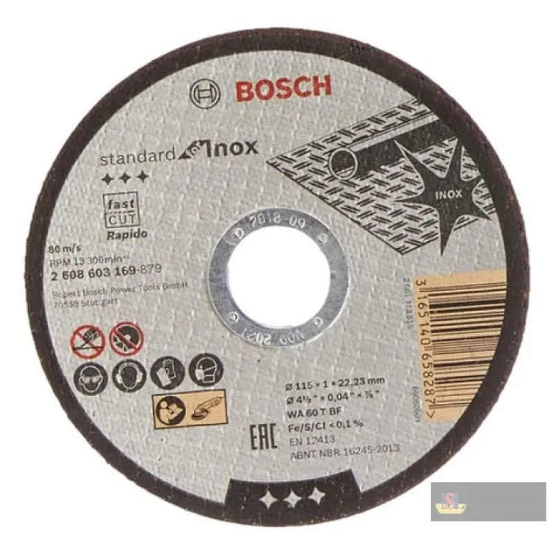 Bosch Expert INOX Straight Cutting Disc, 115 Mm, 22.23 Mm, 1,0 Mm