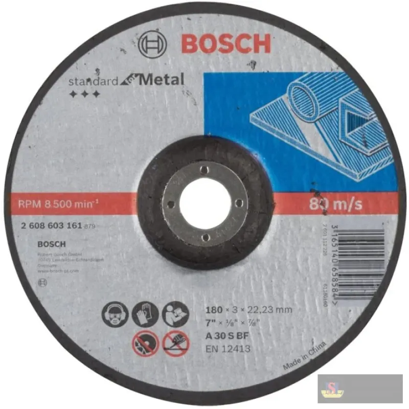 Bosch Standard For Cutting Disc With Depressed Centre, 180 Mm, 22,23 Mm, 3,0 Mm