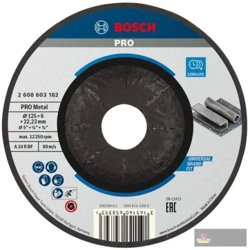 Bosch Standard For Grinding Disc With Depressed Centre, 125 Mm, 22,23 Mm, 6,0 Mm