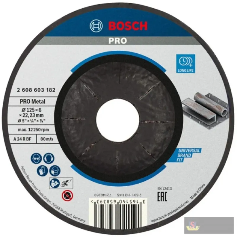 Bosch Standard For Grinding Disc With Depressed Centre, 125 Mm, 22,23 Mm, 6,0 Mm