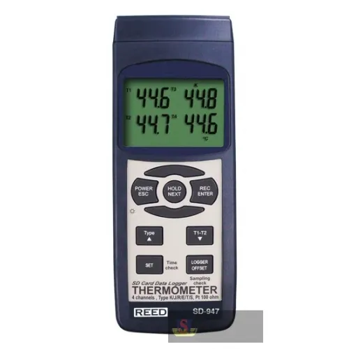 Reed Sd-947 Thermometer, Thermocouple, 4-ch, Rtd 2-ch, Data Logger