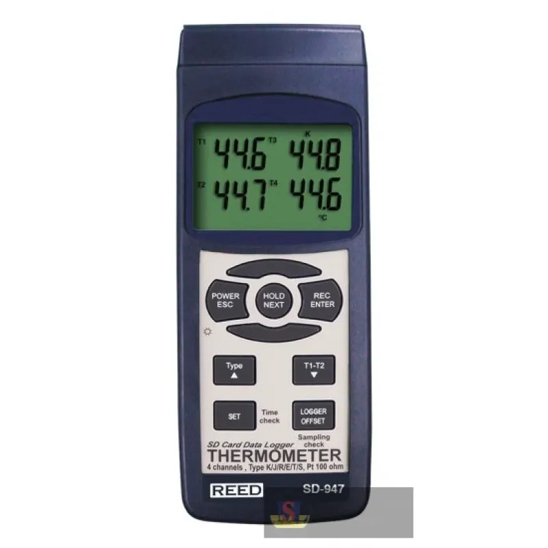 Reed Sd-947 Thermometer, Thermocouple, 4-ch, Rtd 2-ch, Data Logger