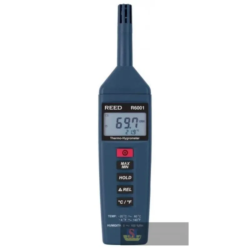 Reed R6001 Thermo-hygrometer, 0/100%rh, -4/140f, -20/60c