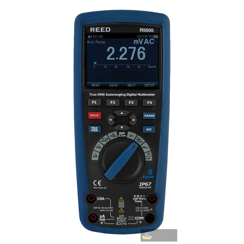 Reed R5005 Multimeter, Trms, 1000v Ac/dc W/temp, Data Logger