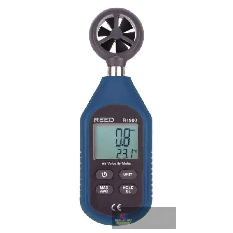Reed R1900 Anemometer/thermometer, Rotating Vane, Compact