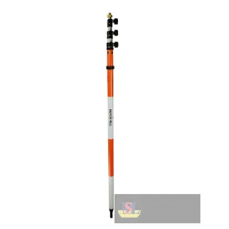 Muya G33008-20 Quick Change Aluminum Prism Pole with Fixed Tip, Length 1.5-3.6m