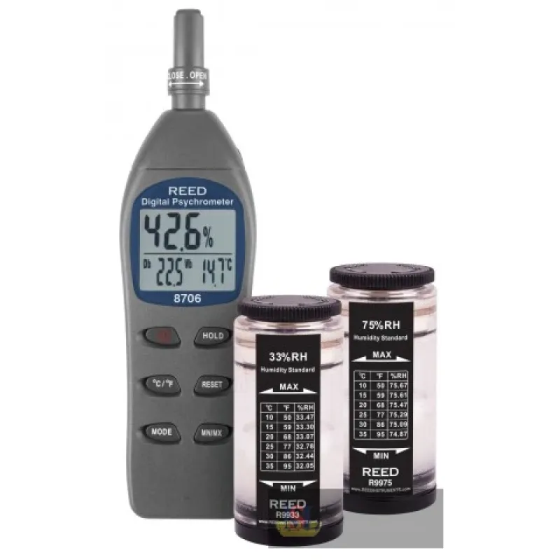 Reed R8706-kit Psychrometer with Humidity Calibration Standards