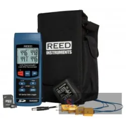 Reed R2450sd-kit3 Data Logging Thermometer with Sd Card, Power Adapter and 4 Thermocouple Probes