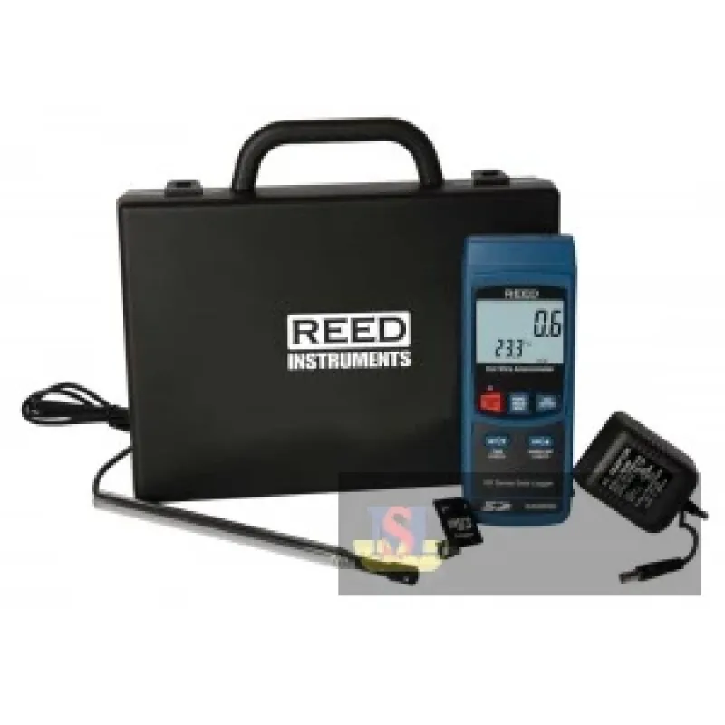 Reed R4500sd-kit Data Logging Hot Wire Thermo-anemometer with Power Adapter and Sd Card