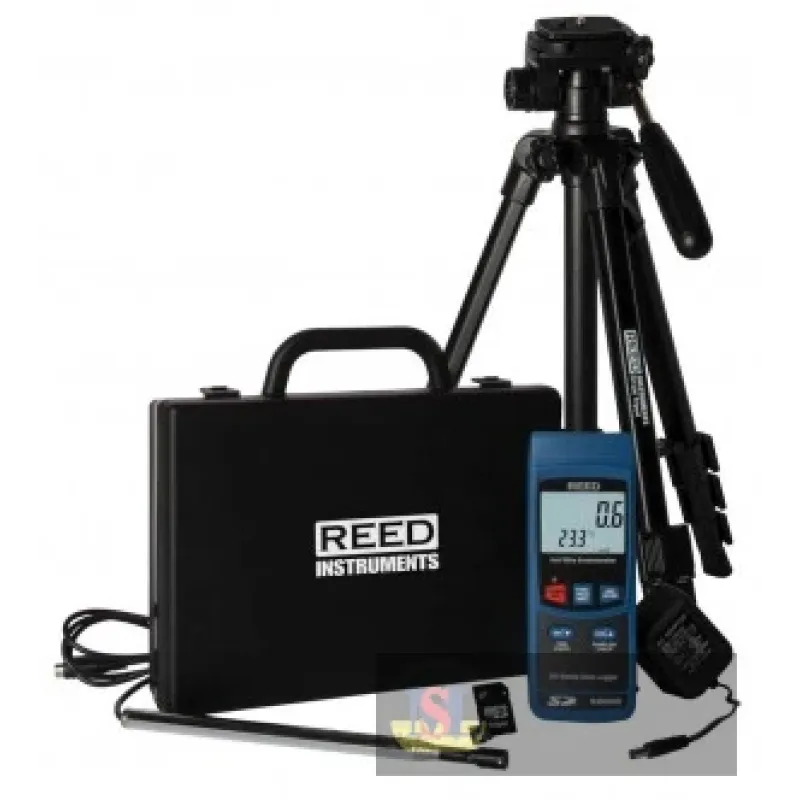 Reed R4500sd-kit2 Data Logging Hot Wire Thermo-anemometer with Tripod, Sd Card and Power Adapter