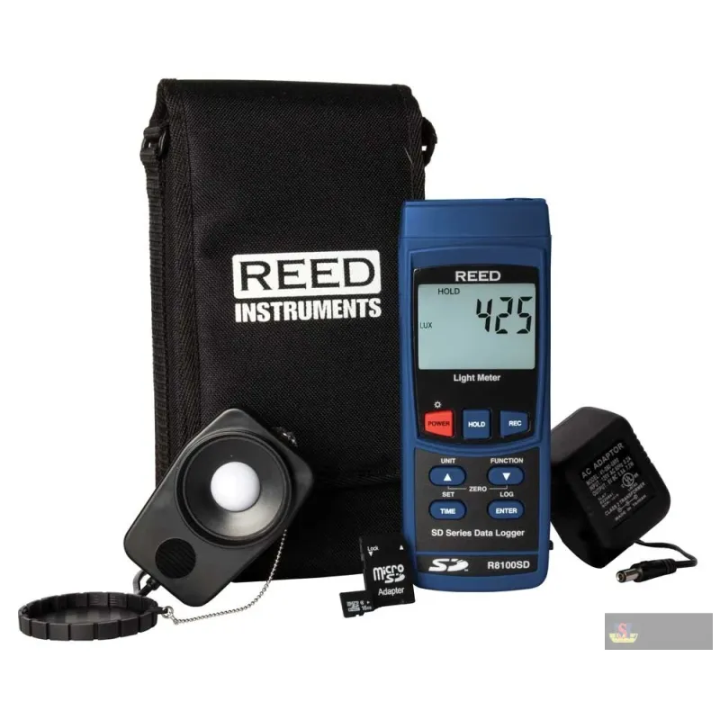Reed R8100sd-kit Data Logging Light Meter with Power Adapter and Sd Card