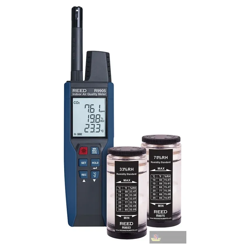 Reed R9905-kit Air Quality Meter W/calibration Humidity Standards