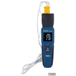Reed R1640-kit Thermocouple Thermometer, 2-ch, Bluetooth Smart Series with Tripod and Carrying Case
