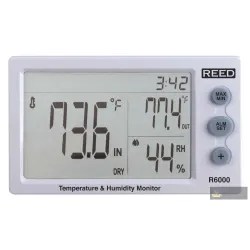 Reed R6000-nist Thermo-hygrometer, Indoor/outdoor Desktop W/nist Cert