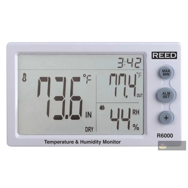 Reed R6000-nist Thermo-hygrometer, Indoor/outdoor Desktop W/nist Cert