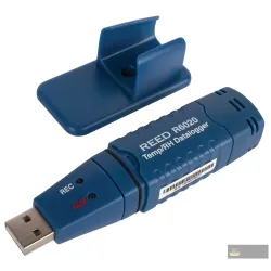 Reed R6020-nist Temperature & Humidity Usb Data Logger, -40/158°f, -40/70°c, 0-100%rh W/nist Cert