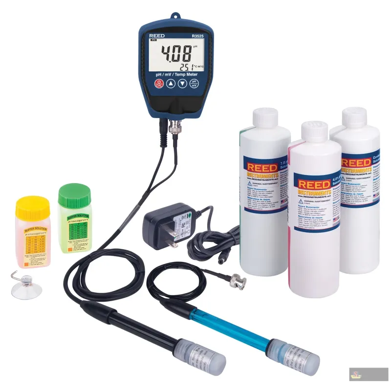 Reed R3525-kit3 Ph Mv Meter Kit with Buffer Solutions, Adapter and Orp Electrode