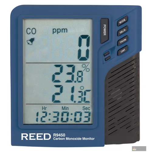 Reed R9450-nist Carbon Monoxide Meter with Temp/humidity, Desktop W/nist Cert