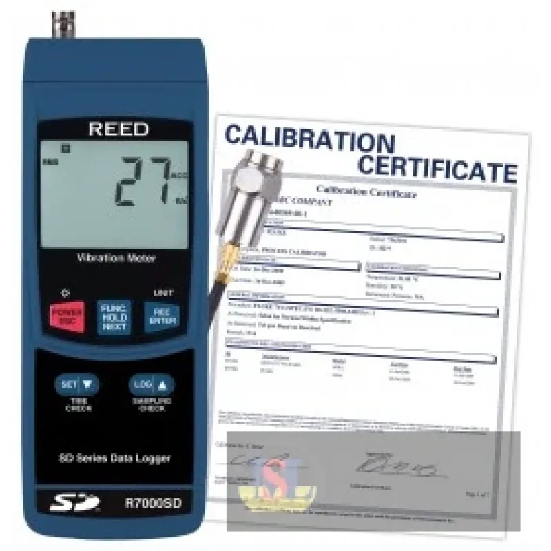 Reed R7000sd-nist Data Logging Vibration Meter W/nist Cert