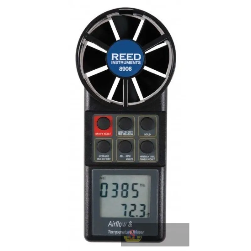 Reed 8906-nist Anemometer/thermometer, Rotating Vane W/ Air Volume W/nist Cert