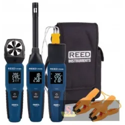 Reed R16x0-kit3 Smart Series Hvac Kit, Anemometer, Thermo-hygrometer, T/c Thermometer, Pipe Clamps W/case