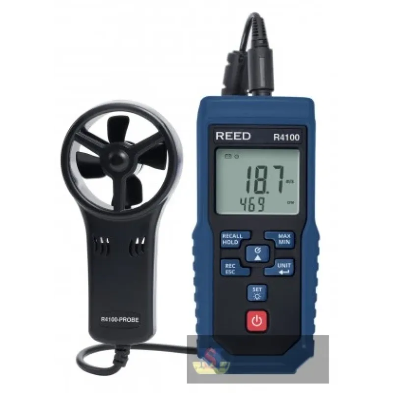 Reed R4100 Anemometer/thermometer, Rotating Vane W/ Air Volume