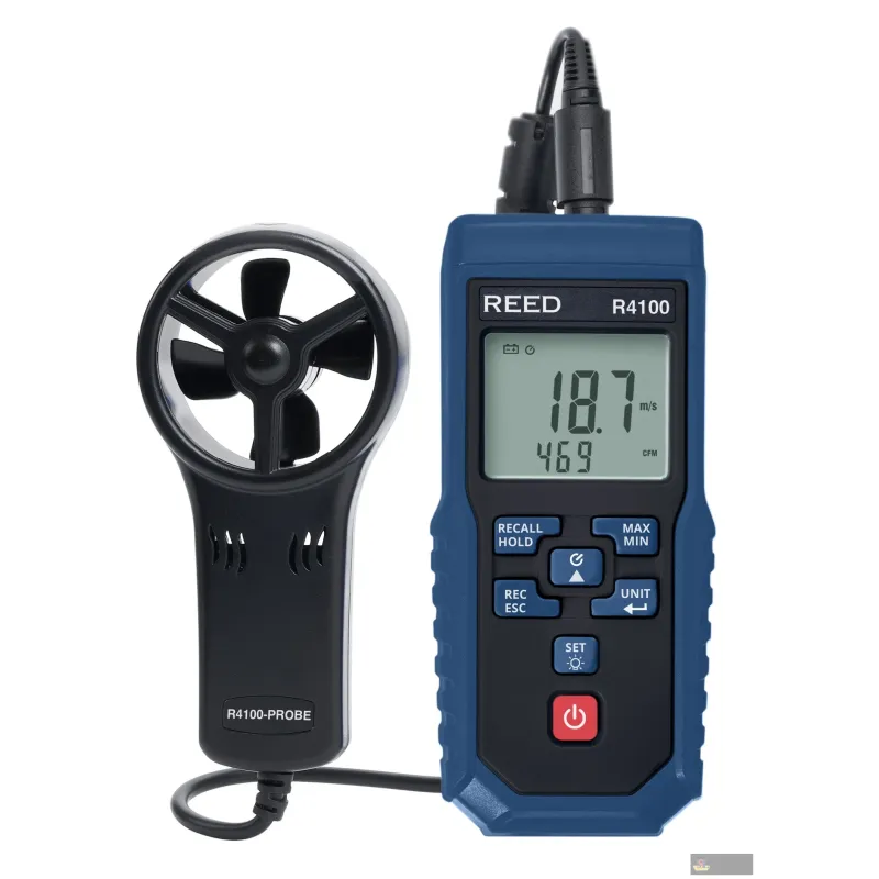 Reed R4100-nist Anemometer/thermometer, Rotating Vane W/ Air Volume W/nist Cert